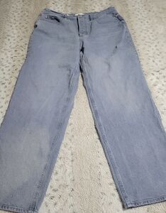 Casual Gray Wide-Leg Jeans